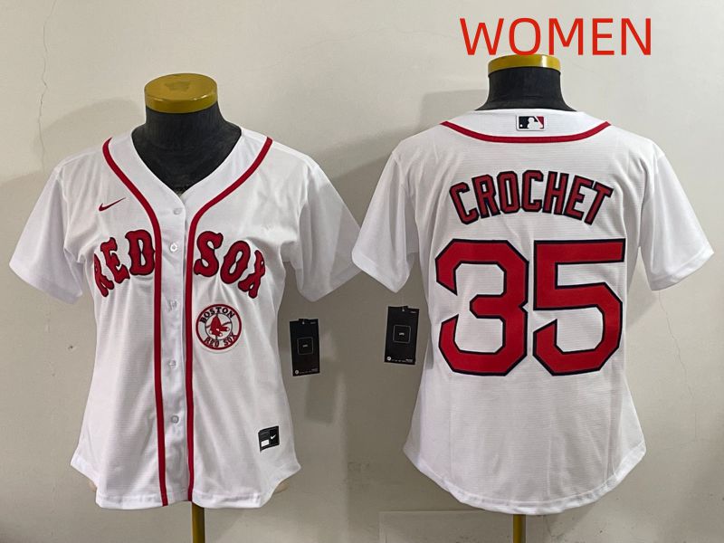 Women 2025 Boston Red Sox #35 Crochet White Game Nike MLB Jersey style 4